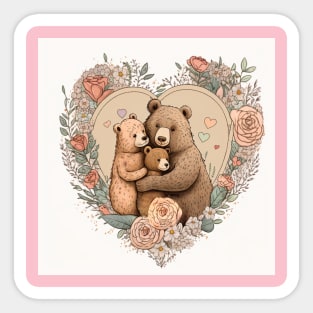 Happy Bear Family Sticker